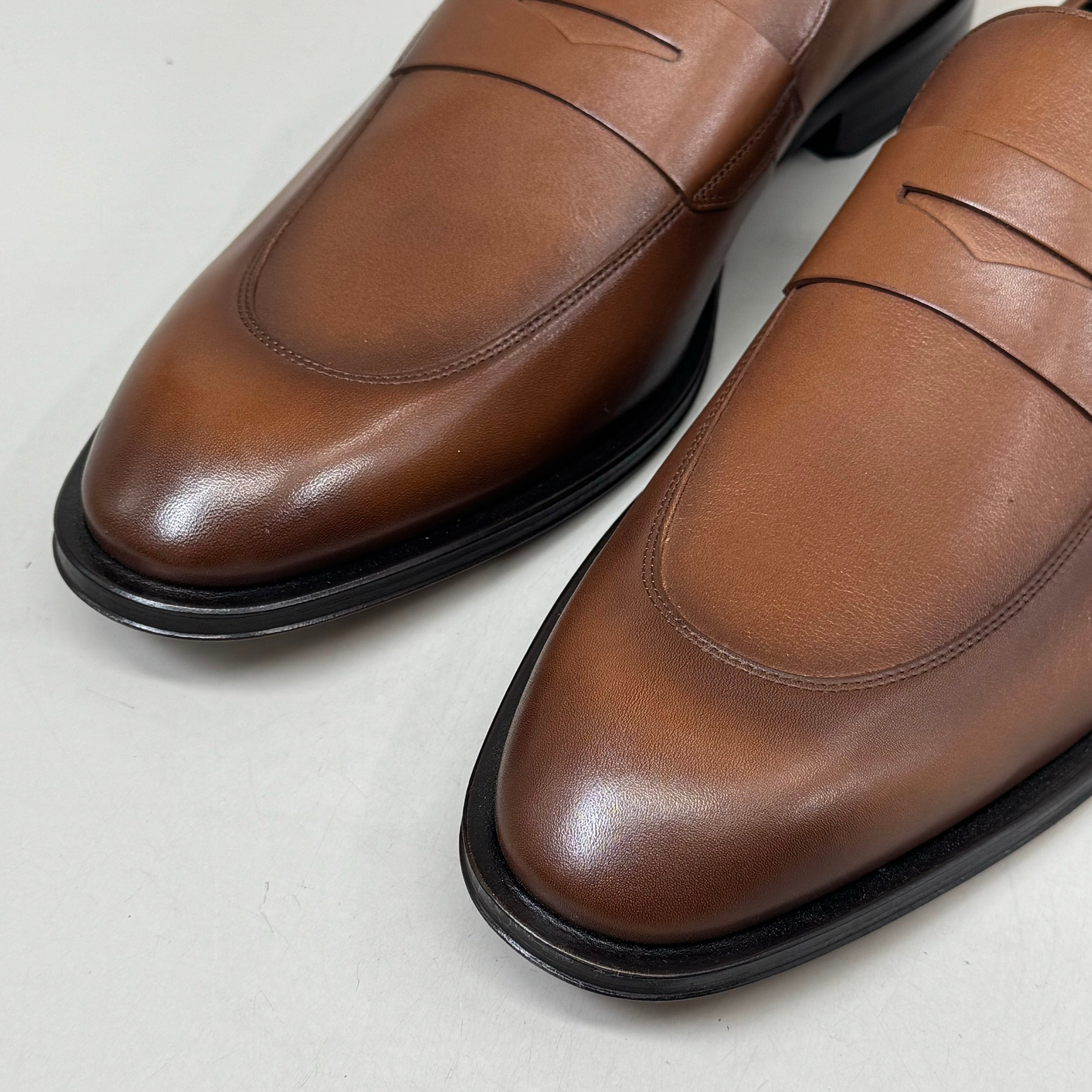 HUGO BOSS Derrek Leather Dress Penny Loafer Men's Shoes Sz 13 Z014985012