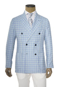 Sartorio Double Breasted Shepherd Check Cashmere Sport Jacket