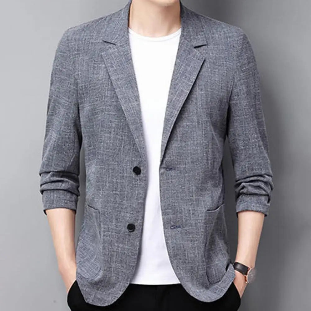 Summer Men Thin Coat Men s Suit Jacket Autumn Linen Solid Color Casual Suit Korean Slim Fit Formal Business Suit Jacket
